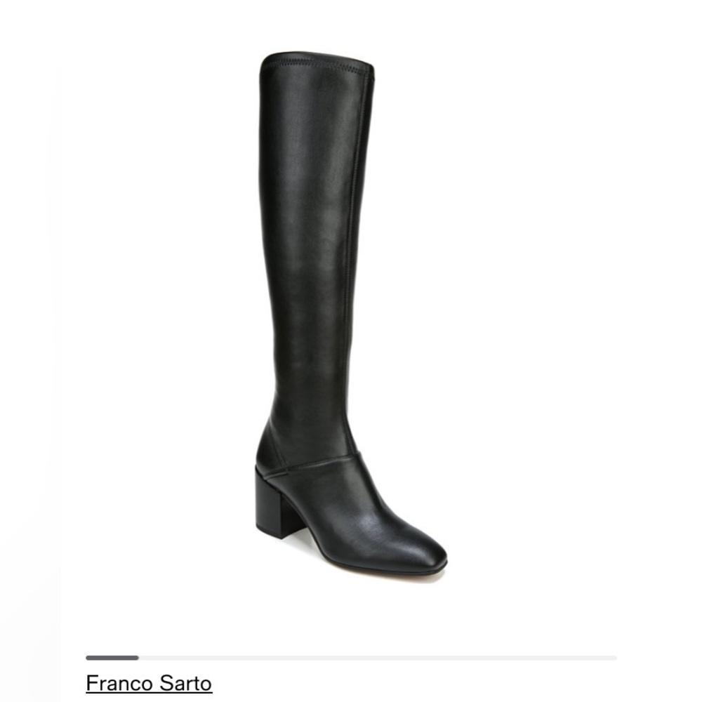 Franco Sarto Black Faux Leather Knee-high Boots; Size 8 M - Picture 2 of 14